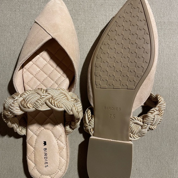 Birdies Swan Women's Tan Braided Slip-On Flats 7.5 NWOB - Picture 2 of 3